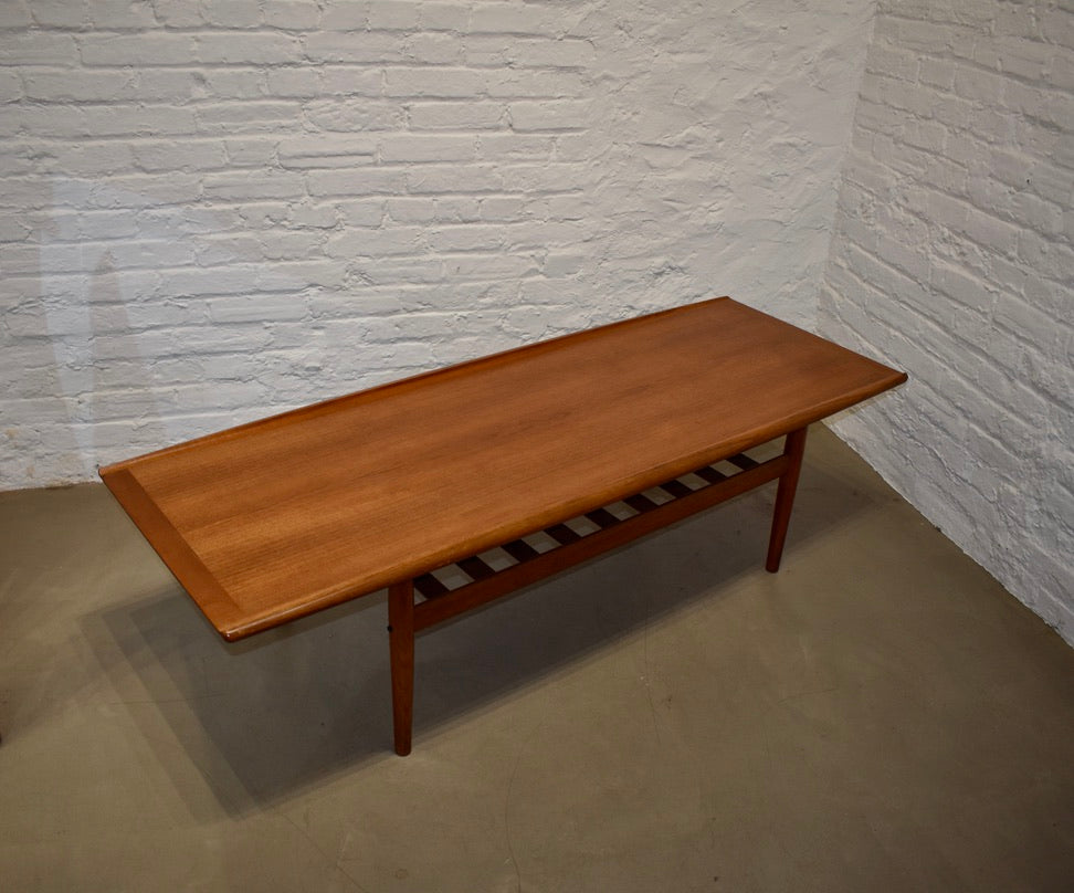 Danish coffee table with shelf by Grete Jalk for Golstrup (1950s)