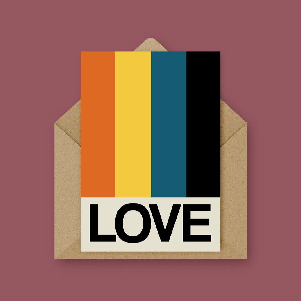 LOVE Retro Stripe Card