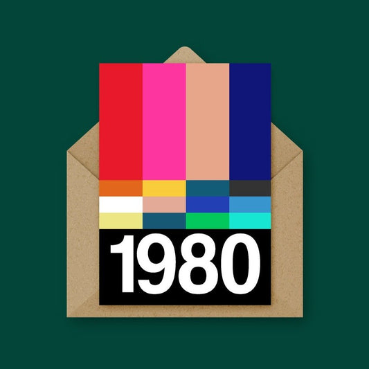 TV SCREEN Card with the 1980s year (Available from years 1980 to 1990)