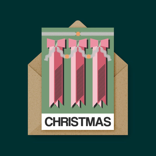 Christmas | Retro Bow Christmas Card